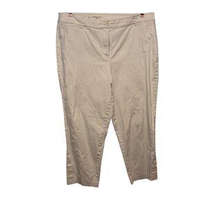 Talbots Womens Curvy Perfect Crop Pants Size 16 Beige